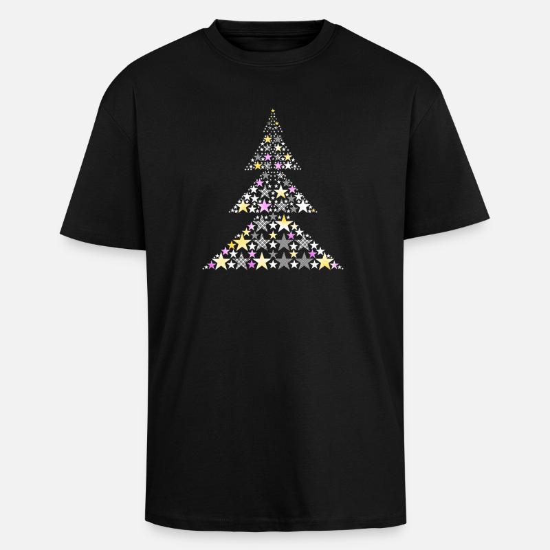 Festlicher Weihnachtsbaum - Oversized Heavyweight Unisex T-Shirt - Schwarz