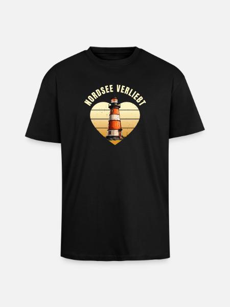 Nordsee verliebt - Oversized Heavyweight Unisex T-Shirt - Schwarz