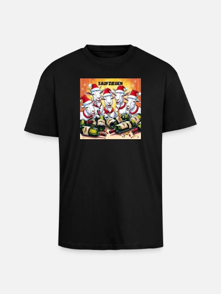 Saufziegen - Oversized Heavyweight Unisex T-Shirt - Schwarz