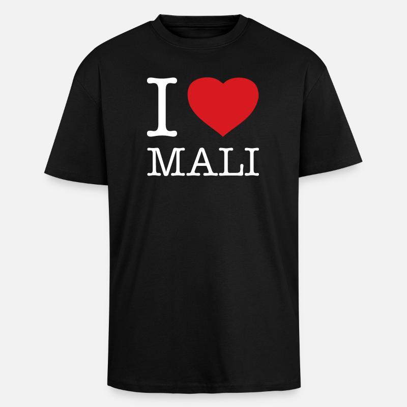 I LOVE MALI - Oversized Heavyweight Unisex T-Shirt - Schwarz