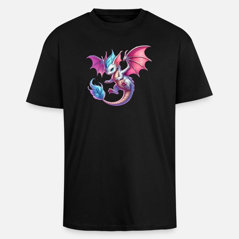 Drache - Oversized Heavyweight Unisex T-Shirt - Schwarz