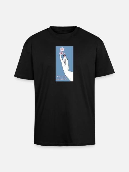 Tu es belle - T-shirt unisexe oversize épais - noir