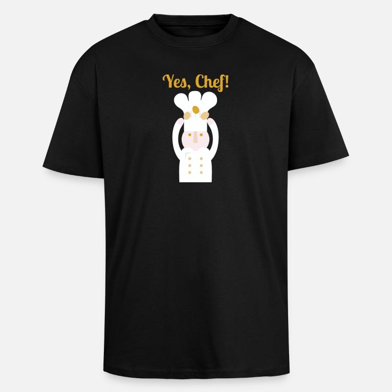 , chef ! l texte - T-shirt unisexe oversize épais - noir