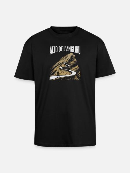Alto de L’Angliru Climb - Unisex Oversized Heavyweight T-shirt - black
