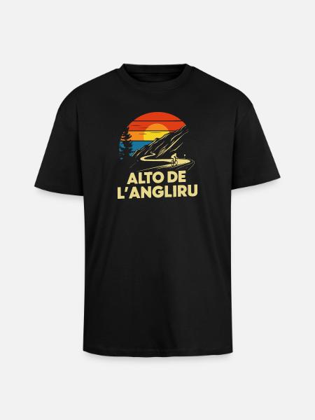 Alto de L'Angliru Cycling Spain - Unisex Oversized Heavyweight T-shirt - black