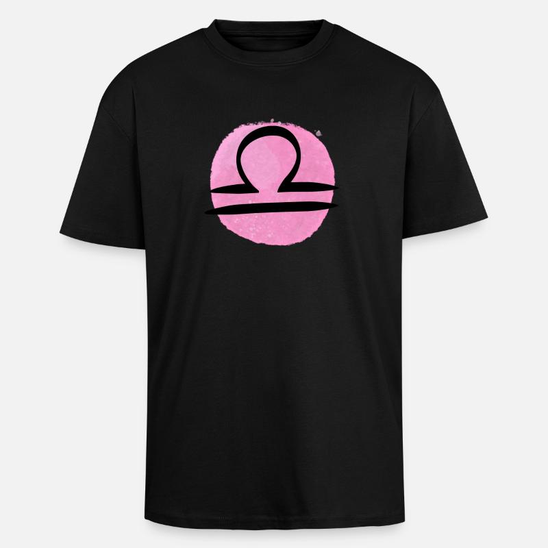 Sternzeichen Waage - Oversized Heavyweight Unisex T-Shirt - Schwarz