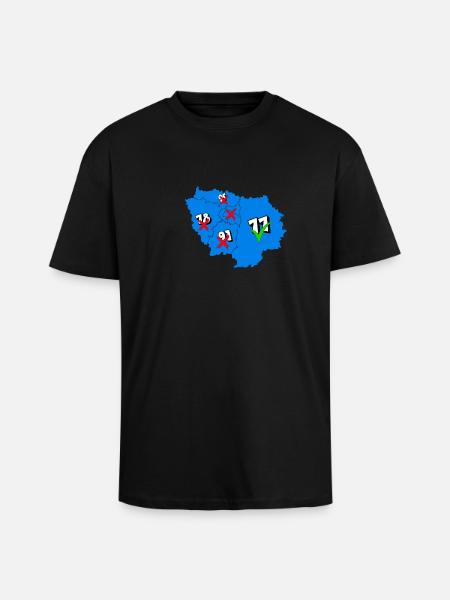 Ile de France Region - Unisex Oversized Heavyweight T-shirt - black