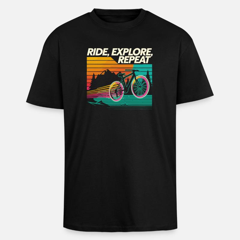 Balade Explorer Répéter l’aventure - T-shirt unisexe oversize épais - noir