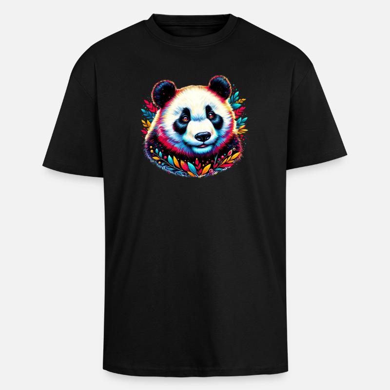 Panda - T-shirt unisexe oversize épais - noir