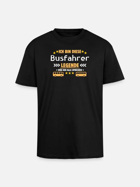 Busfahrer Legende - Oversized Heavyweight Unisex T-Shirt - Schwarz
