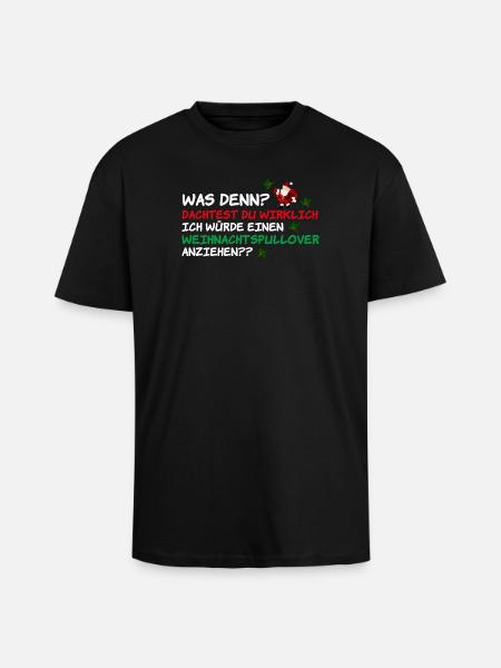 Weihnachtspullover Weihnachtsmann Weihnachten - Oversized Heavyweight Unisex T-Shirt - Schwarz