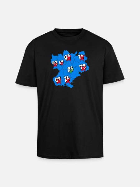 Région Rhône-Alpes - T-shirt unisexe oversize épais - noir
