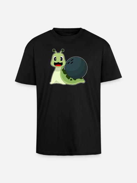 Snail Bowling Bowling Ball - Unisex Oversized Heavyweight T-shirt - black
