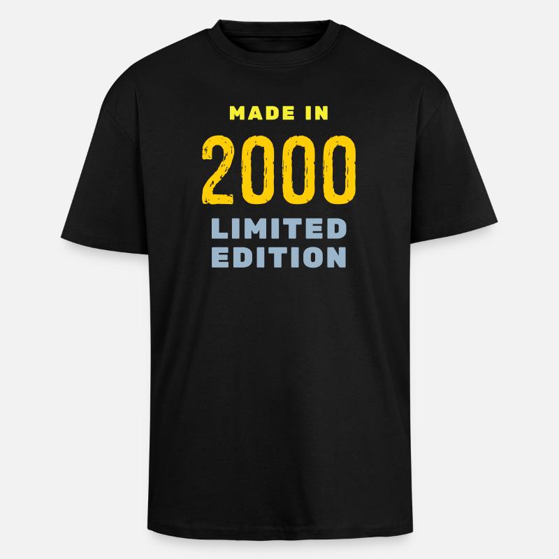 2000 - Oversized Heavyweight Unisex T-Shirt - Schwarz