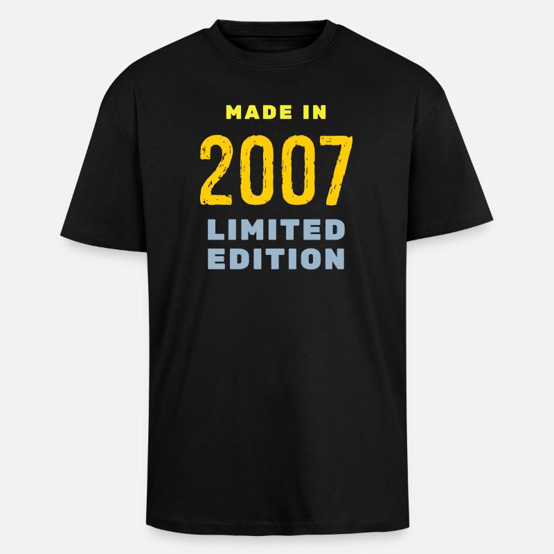 2007 - Oversized Heavyweight Unisex T-Shirt - Schwarz