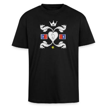 T SHIRT 976 MAYOTTE - Unisex Oversized Heavyweight T-shirt - black - Front - Alina (178cm) & Michal (187cm)