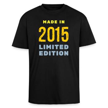 2015 - Unisex Oversized Heavyweight T-shirt - black - Front - Alina (178cm) & Michal (187cm)