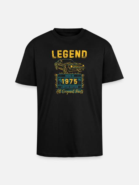 Legend made in 1975 - Unisex Oversized Heavyweight T-shirt - black