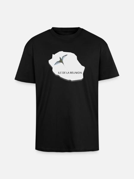 ILE DE LA REUNION - T-shirt unisexe oversize épais - noir
