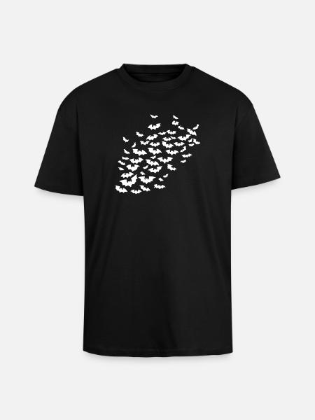 FledermausSchwarm Nachtmotiv - Oversized Heavyweight Unisex T-Shirt - Schwarz