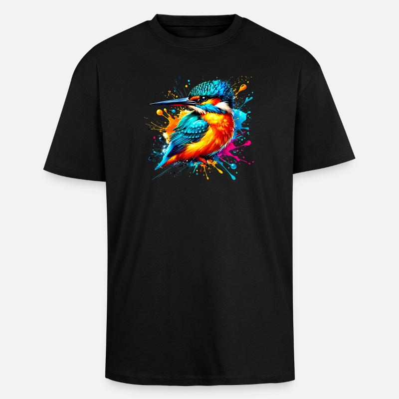 Eisvogel - Oversized Heavyweight Unisex T-Shirt - Schwarz