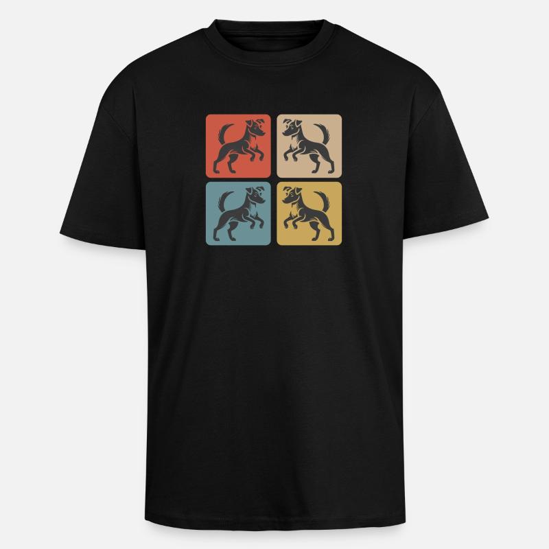 Jack Russell Terrier Design - Oversized Heavyweight Unisex T-Shirt - Schwarz
