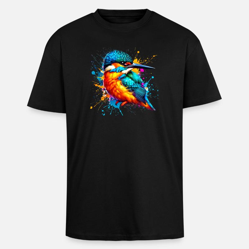 Eisvogel - Oversized Heavyweight Unisex T-Shirt - Schwarz