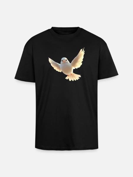 Colomba Bianca Pace Pace Legno Colomba Colomba Bianca - T-shirt unisex oversize pesante - nero