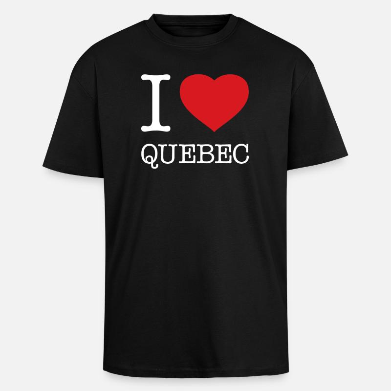 J’ADORE LE QUÉBEC - T-shirt unisexe oversize épais - noir