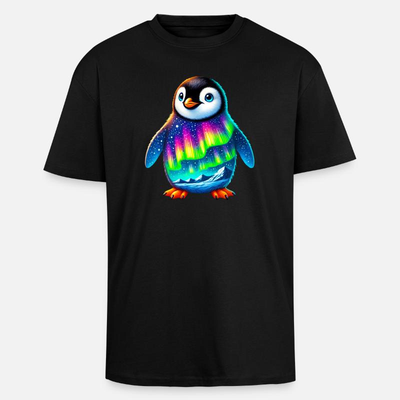 Penguin - Unisex Oversized Heavyweight T-shirt - black