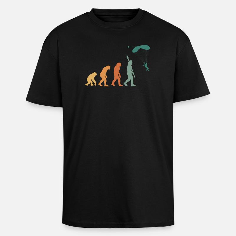 Parapente Evolution Retro - T-shirt unisexe oversize épais - noir