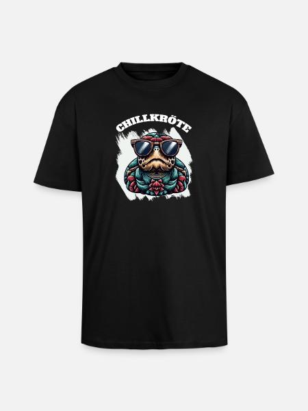 Collective turtle art with sunglasses - Unisex Oversized Heavyweight T-shirt - black