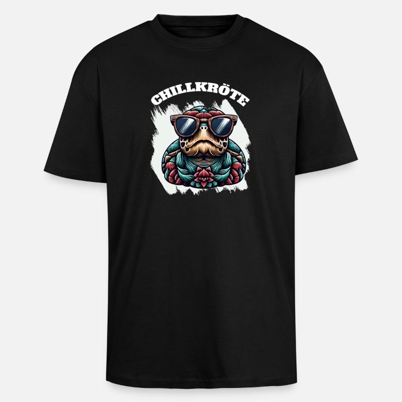 Kollektive Schildkrötenkunst mit Sonnenbrille - Oversized Heavyweight Unisex T-Shirt - Schwarz