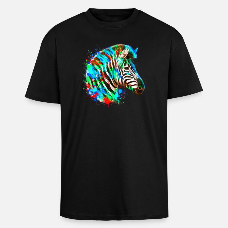 Zebra - Oversized Heavyweight Unisex T-Shirt - Schwarz