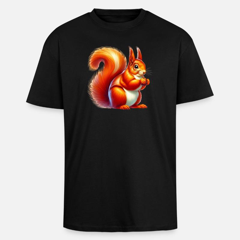 Eichhörnchen - Oversized Heavyweight Unisex T-Shirt - Schwarz