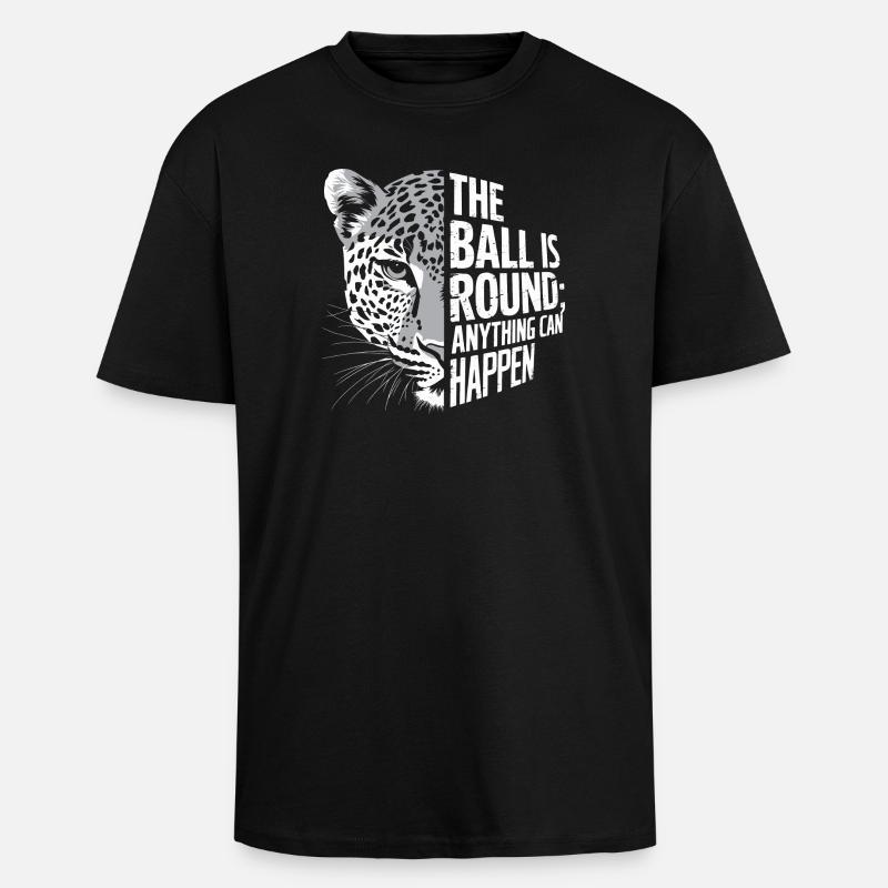 Der Ball ist rund, Leopard - Oversized Heavyweight Unisex T-Shirt - Schwarz