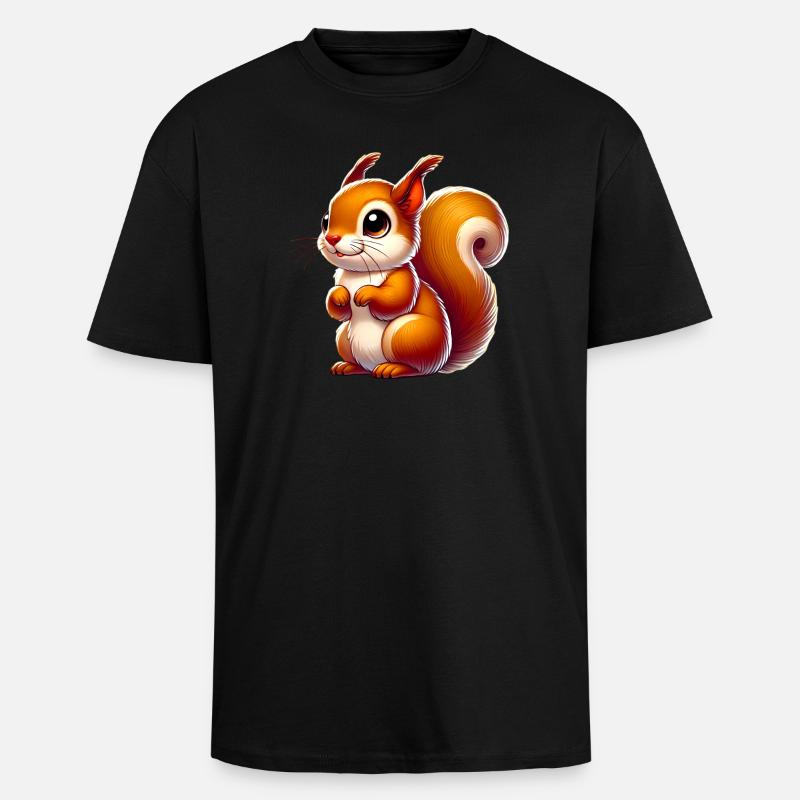Eichhörnchen - Oversized Heavyweight Unisex T-Shirt - Schwarz