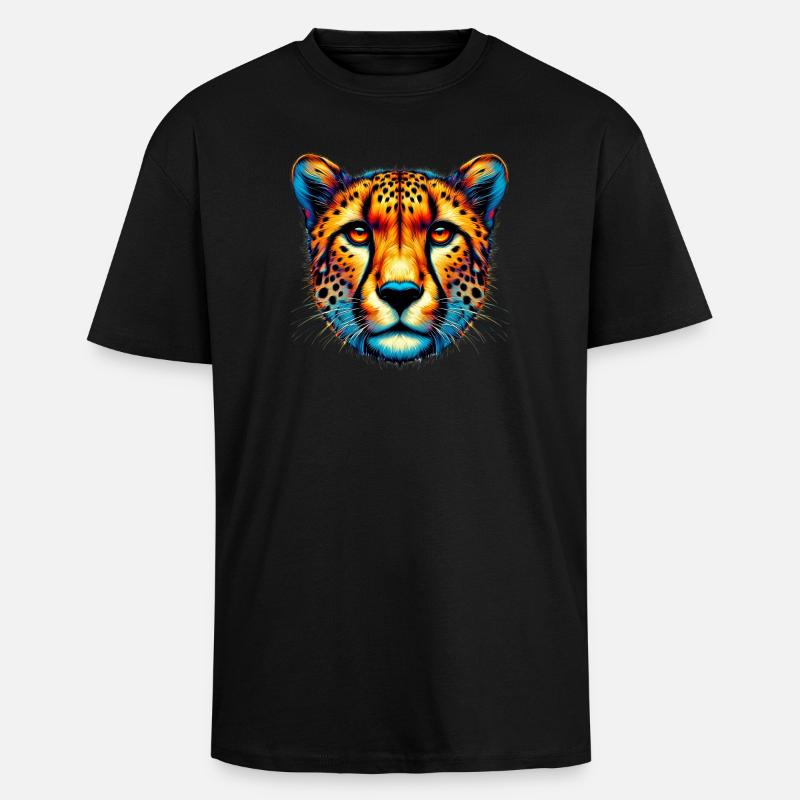 Gepard - Oversized Heavyweight Unisex T-Shirt - Schwarz