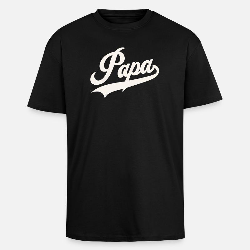 Classic Papa Script - Unisex Oversized Heavyweight T-shirt - black