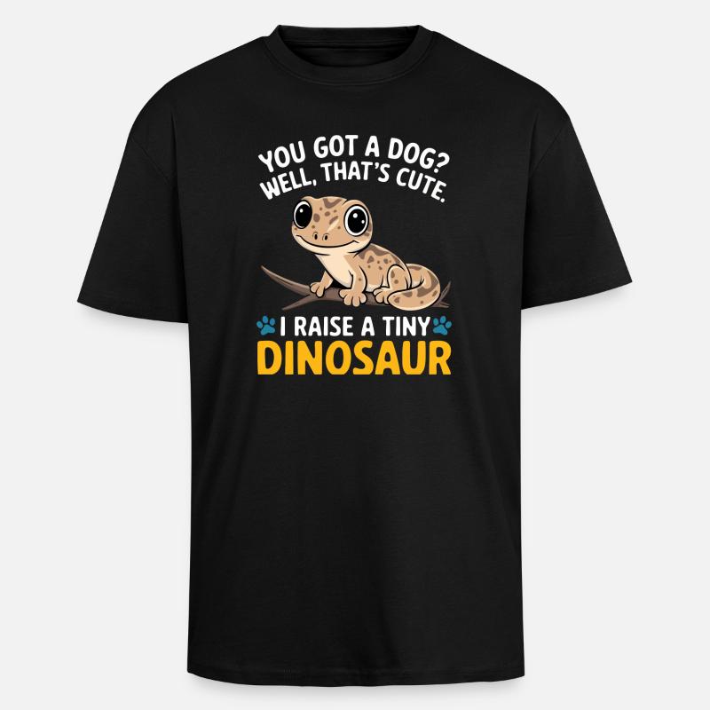 Funny Tiny Dinosaur Lizard - Unisex Oversized Heavyweight T-shirt - black