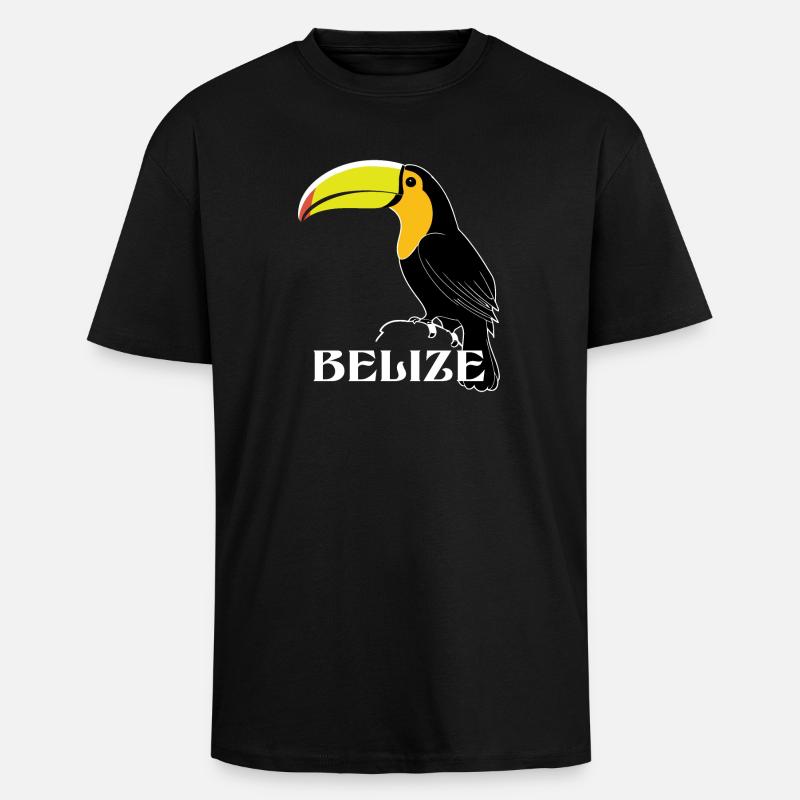 Tukan Belize - Oversized Heavyweight Unisex T-Shirt - Schwarz