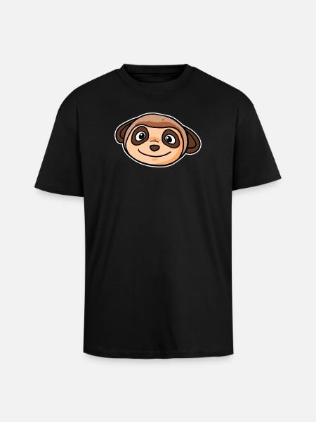 Tête d’animal suricate - T-shirt unisexe oversize épais - noir