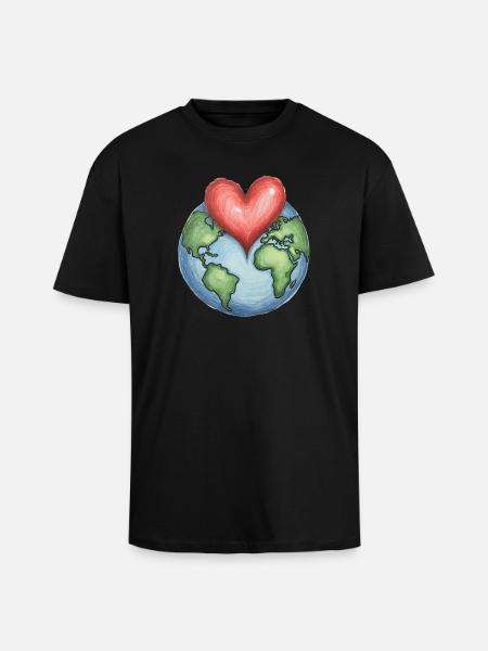 Protect The Earth - Unisex Oversized Heavyweight T-shirt - black