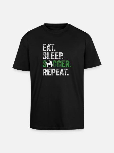 Eat Sleep Soccer Repeat - Unisex Oversized Heavyweight T-shirt - black