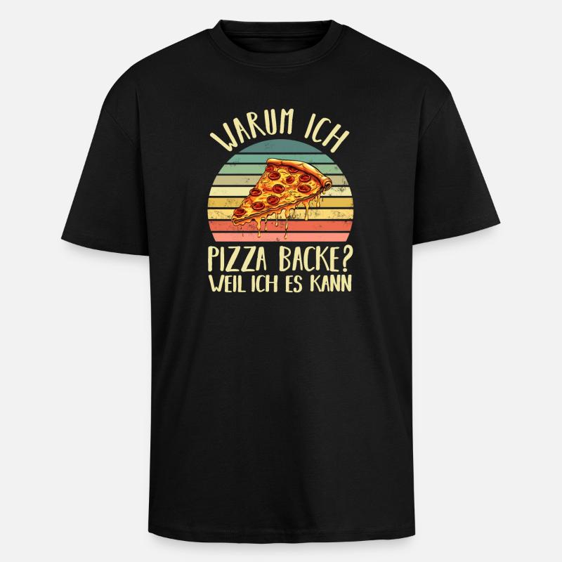 PIzza Bäcker Pizzaiolo - Oversized Heavyweight Unisex T-Shirt - Schwarz