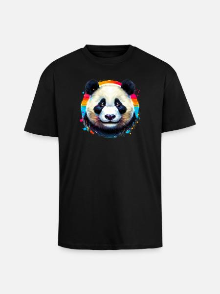 Panda - Unisex Oversized Heavyweight T-shirt - black