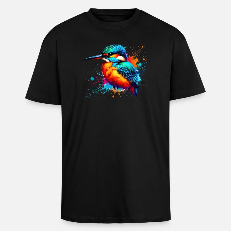 Eisvogel - Oversized Heavyweight Unisex T-Shirt - Schwarz
