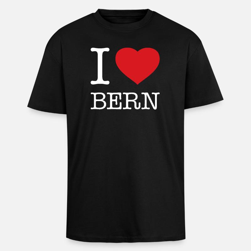 J’ADORE BERNE - T-shirt unisexe oversize épais - noir