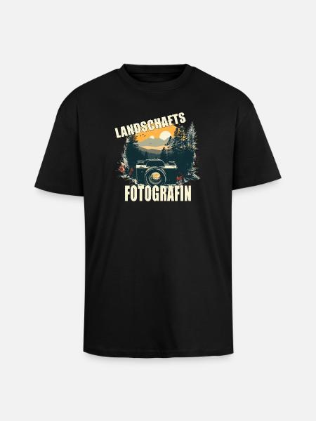 Landschafts Fotografin - Oversized Heavyweight Unisex T-Shirt - Schwarz