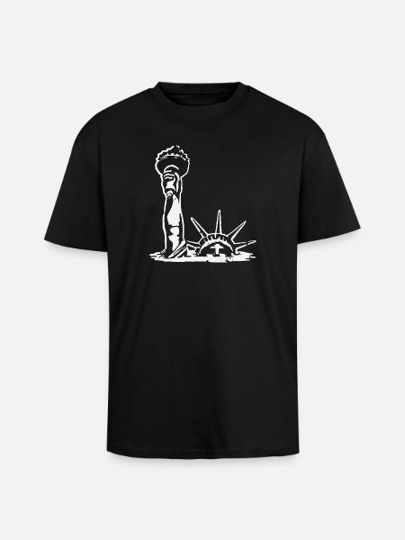 The Statue of Liberty drowns - Unisex Oversized Heavyweight T-shirt - black